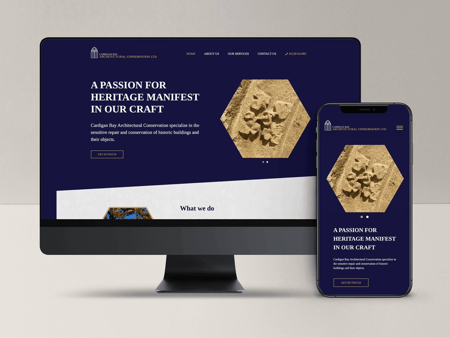 cba conservation website design on a imac and iphone